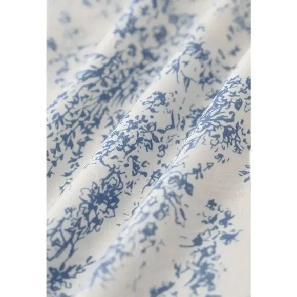 RIHOAS Blue Floral Ruched Slip Corset Mini Dress L - Picture 7 of 7